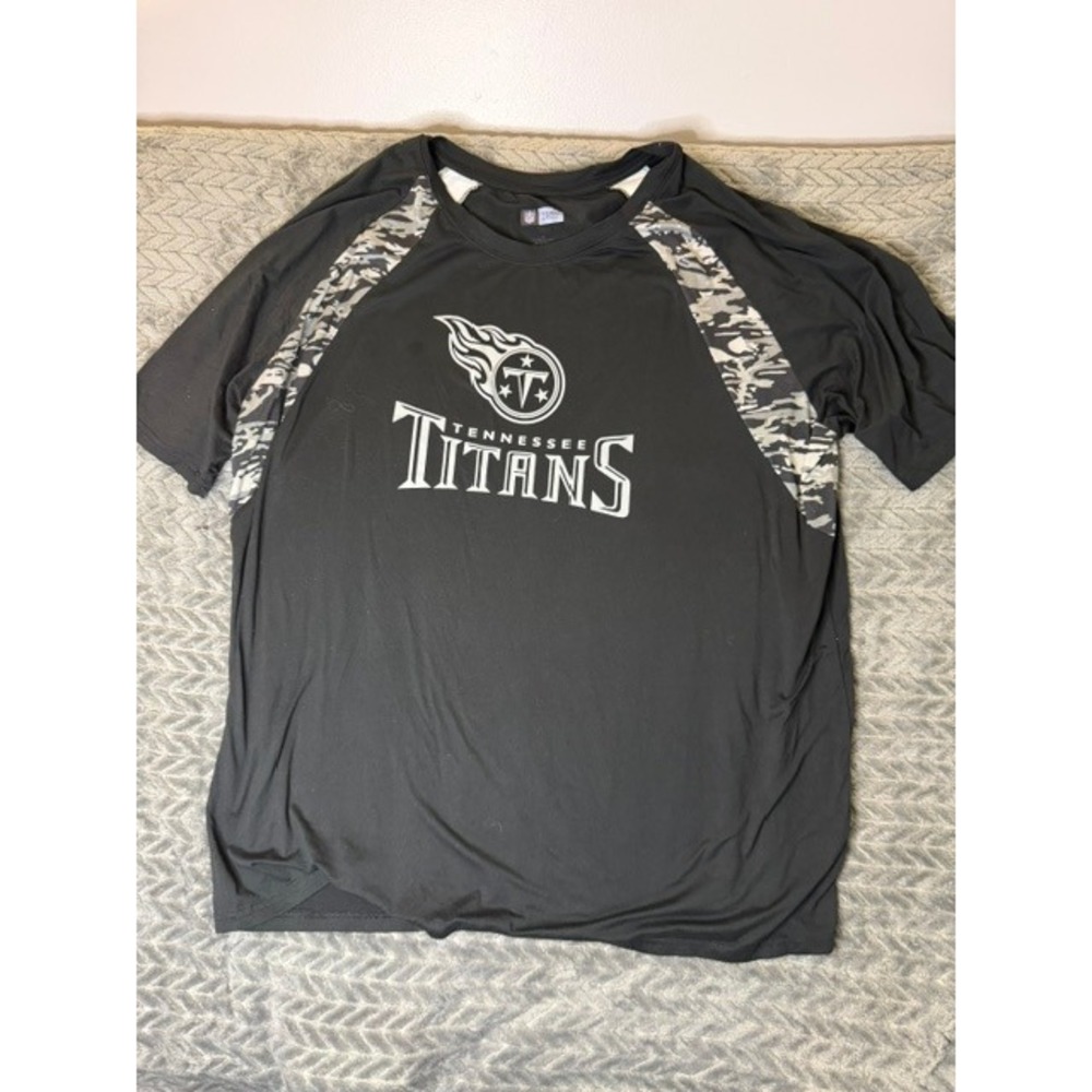 NFL Team Apparel Tennessee Titans Mens Black Camo Raglan  T-Shirt 2XL 0123